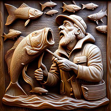 3D модель Знаток рыбалки в рыбном соревновании The Fishin (STL)